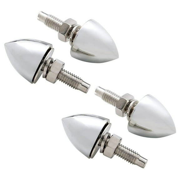 United Pacific Chrome Bullet License Plate Screws for License Plates - Pack of 4
