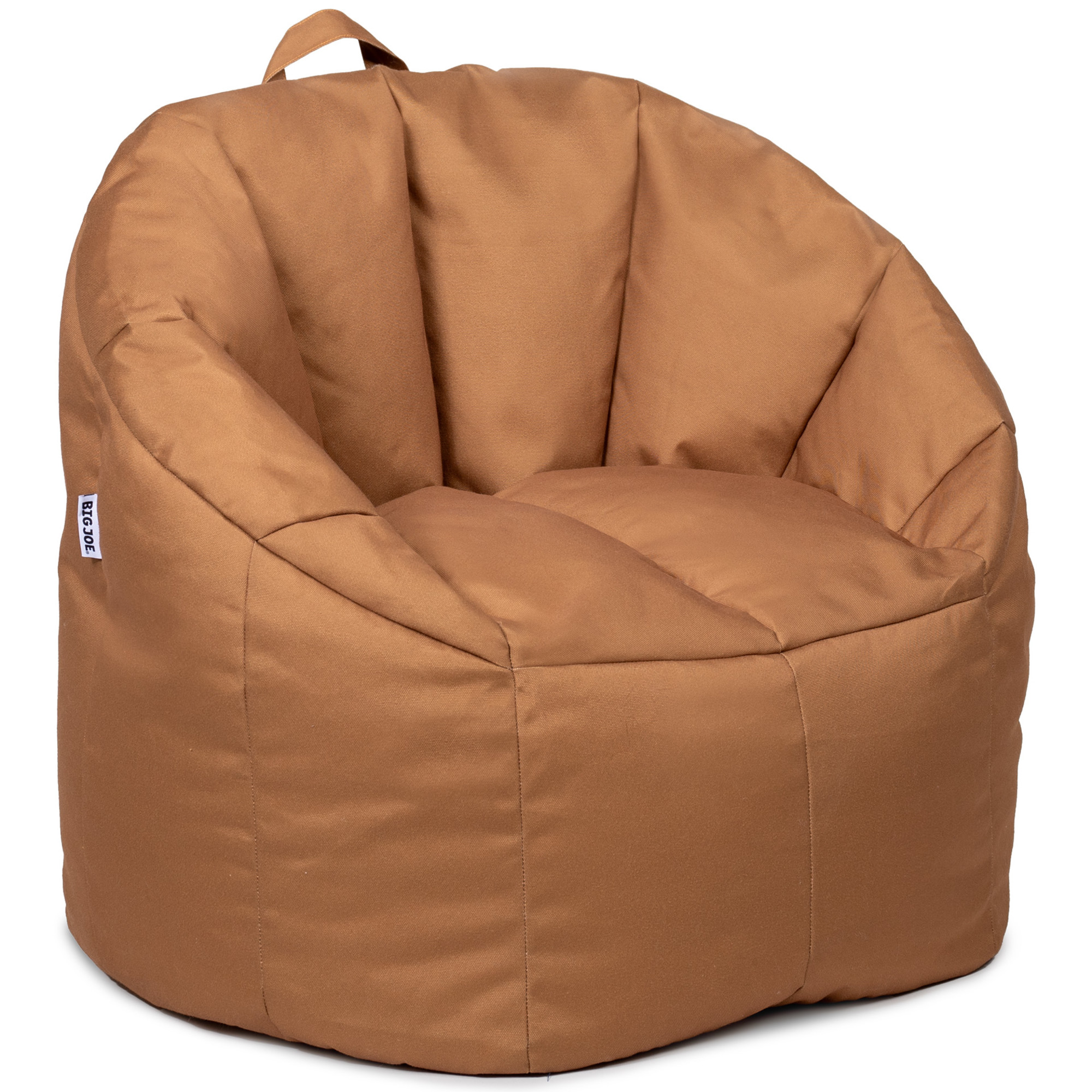 Big Joe Joey Large Bean Bag Chair in Honey Oak Canvas, All Ages, Canvas with On-The-Go Handle