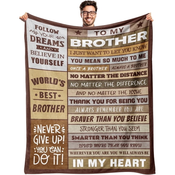 Gifts for Brother - Brother Gifts from Sister - Best Birthday Gift for Brothers Adult - Christmas | Fathers Day Blanket Gift for Brothers - Funny Gifts for Brother''s - Soft Throw Blanket 50"x60"