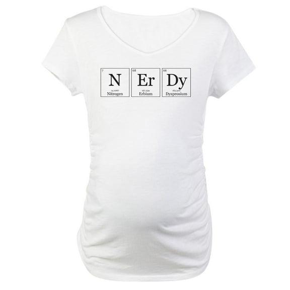 CafePress - Nerdy [Chemical Elements] Maternity T Shirt - Cotton Maternity T-shirt, Cute & Funny Pregnancy Tee