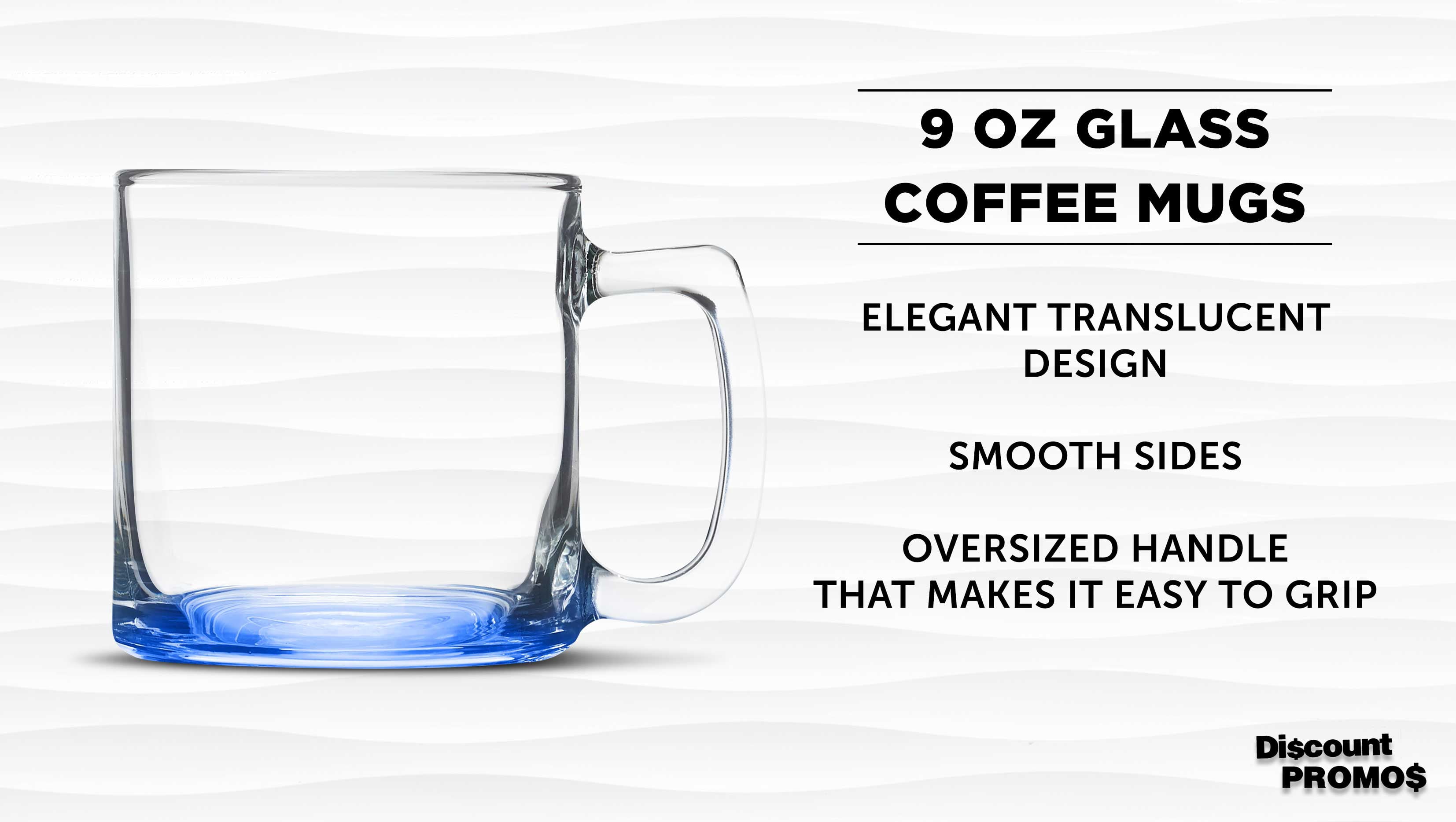 Small Glass Coffee Mugs 9 oz. Set of 10, Bulk Pack - Perfect for Coffee, Tea, Espresso, Hot Cocoa, Other Beverages - Blue