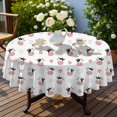 thumbnail image 4 of Cow and Heart White Pattern Round Tablecloth 60"x60", Wrinkle Resistant Wipeable Table Cover for Kitchen Dining Room Picnic Patio and Party, 4 of 6