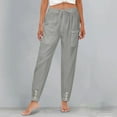 thumbnail image 4 of Outfmvch Wide Leg Palazzo Pants for Women Beach Clothes Outfits Beach Travel Drawstring Wide Trousers with Pockets Khaki Pants Flowy Linen Beach Pants Elastic Waist Pants for Women Light Ashy 3xl, 4 of 8