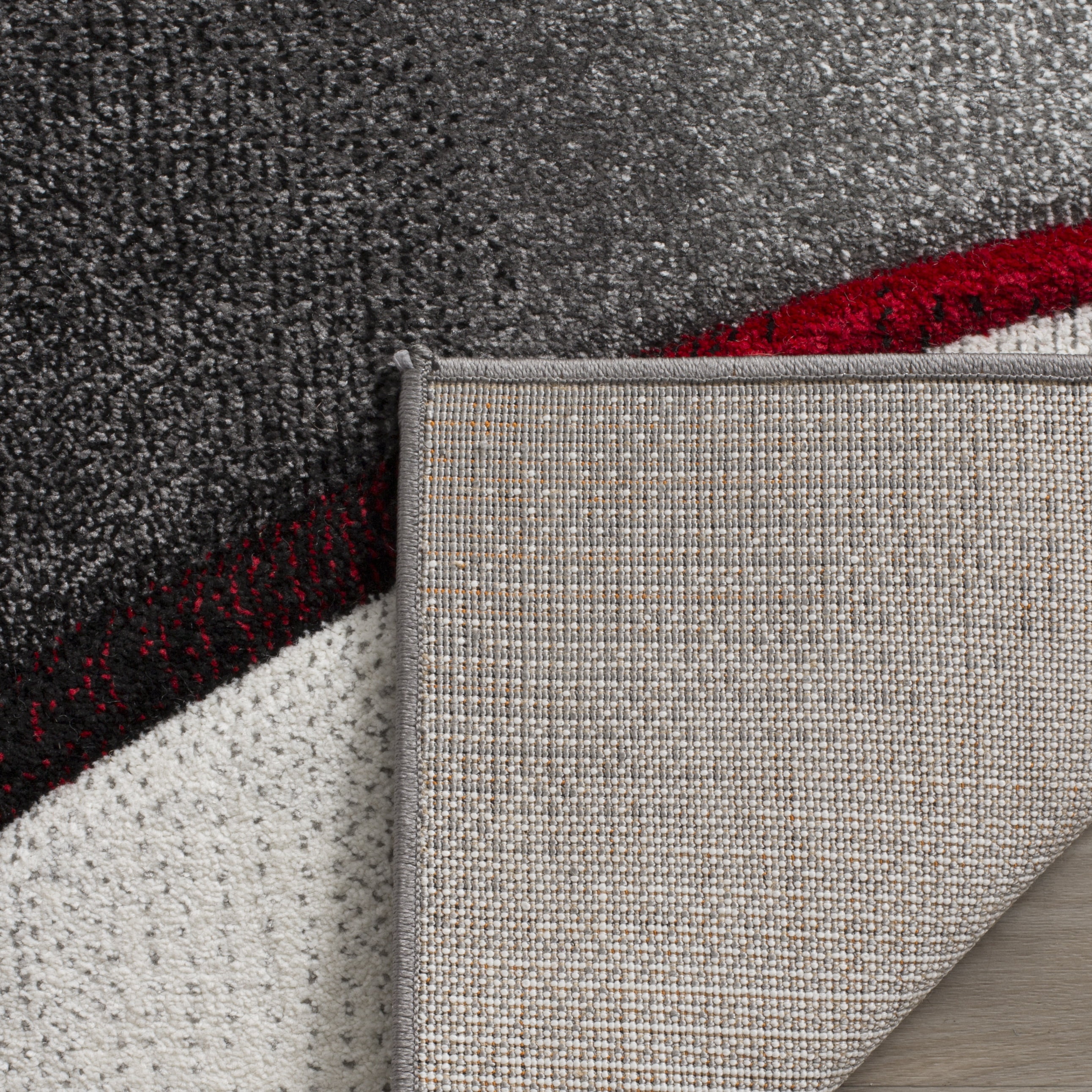 Safavieh Hollywood Candyce Abstract Area Rug, Gray/Red, 9' x 9' Round