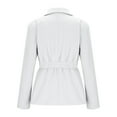 thumbnail image 4 of Long Jacket for Women, Pleated Waist Buttoned Loose Suit Jacket, 4 of 9