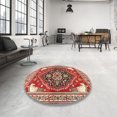thumbnail image 4 of Ahgly Company Machine Washable Indoor Square Traditional Red Area Rugs, 5' Square, 4 of 7