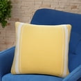 thumbnail image 3 of LR Home Ox Bay Hand-Woven Yellow/White Stripe All-Natural Cotton Pillow Cover, 3 of 9
