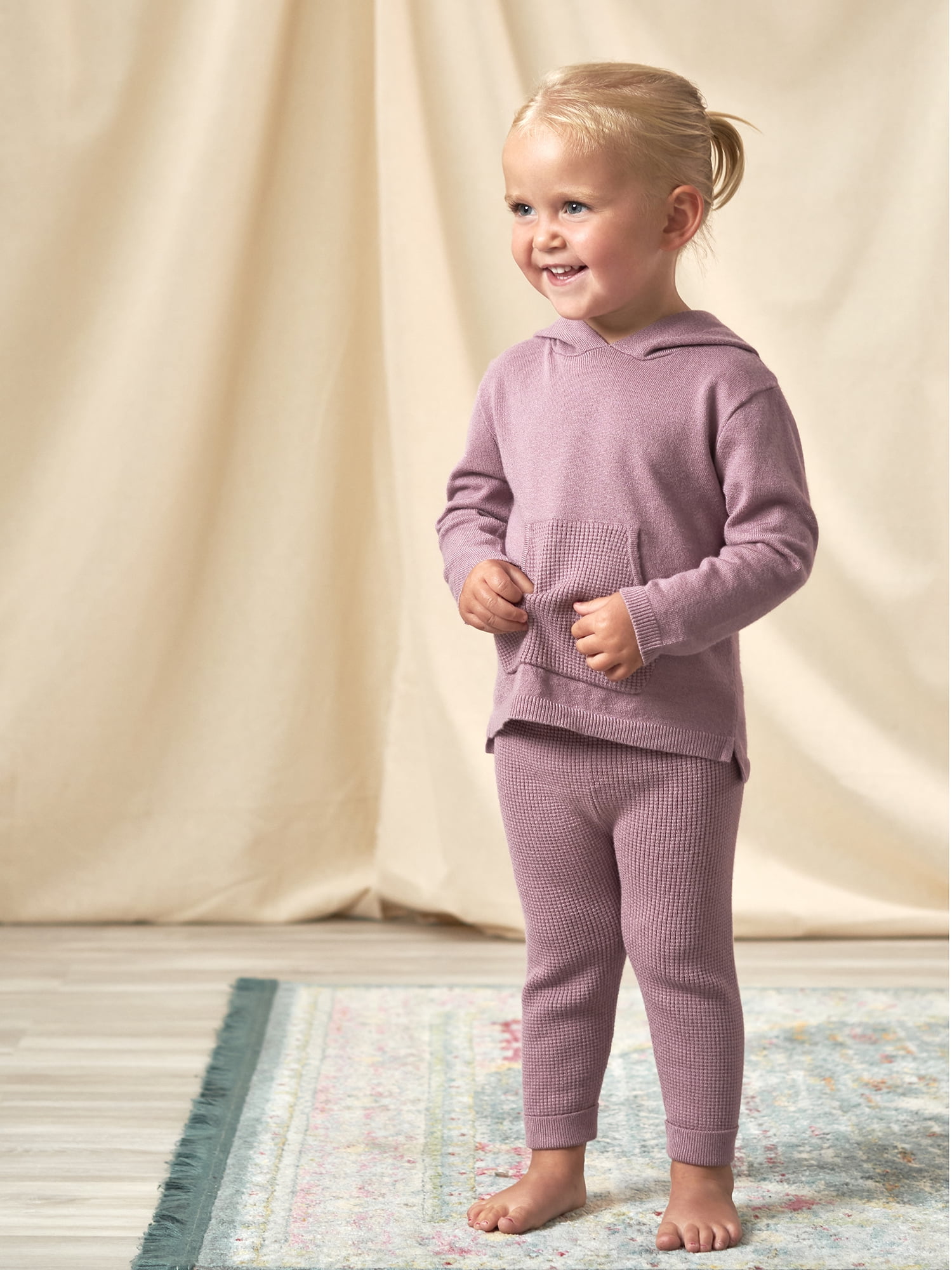 Modern Moments by Gerber Toddler Boys or Girls Unisex Sweater Knit Hoodie and Active Pant, 2pc Outfit Set (12M-5T)