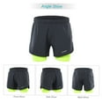 thumbnail image 4 of Men's 2-in-1 Running Shorts Quick Drying Breathable Active Training Exercise Jogging Cycle Shorts With Longer Liner, 4 of 7