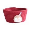 thumbnail image 1 of Cesta de almacenamiento tejida a mano Gloria Organizador de juguetes Pingüino rojo vino 16x9cm, 1 of 9