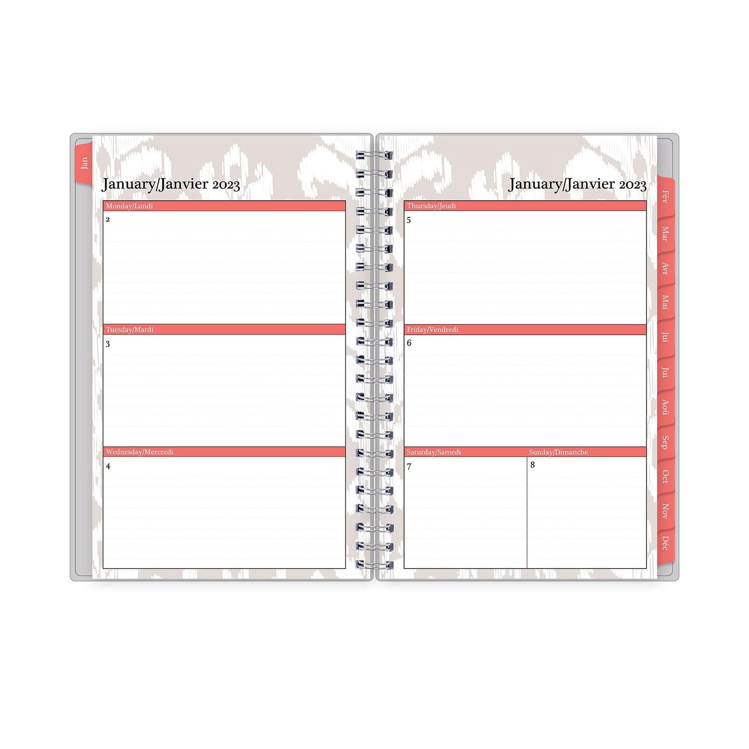 2023 Weekly Monthly Planner, 5x8, Blue Sky, Solid Gray