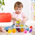 thumbnail image 4 of Juguete clasificador de formas de arcoíris para bebés | Actividad de motricidad fina con cuerdas elásticas de colores | Juego de aprendizaje sensorial para niños pequeños a partir de 6 meses, 4 of 6
