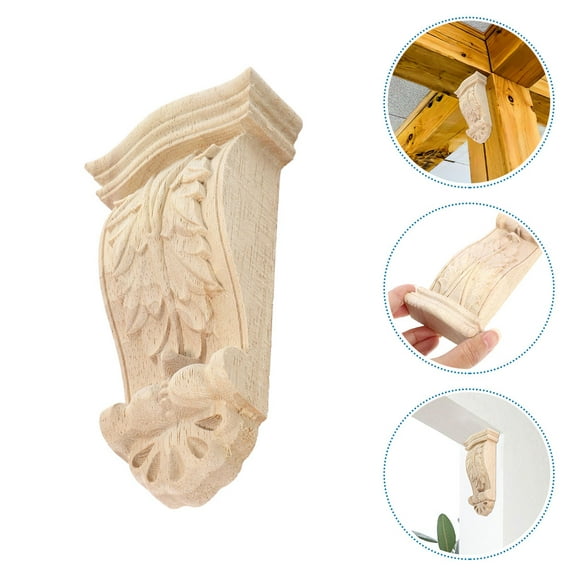 Clispeed Corbels Decorative Accent European Style Wood Carving Beige 2 Pcs