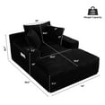 thumbnail image 3 of Wiilayok 68.1"D x 50"W Oversized Boneless Chaise Lounge Chair with Cup Holder,High Density Sponge with Super Strong Rebound，Corduroy Cloud Sofas Couches for Living Room, No Assembly ( Black ), 3 of 8