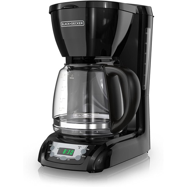 BLACK+DECKER DLX1050B 12cup Programmable Coffee Maker with glass carafe, Black