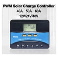 thumbnail image 2 of Solar Charge Controller 40A 50A 60A PWM Charging Controller 12V 24V 48V Solar Panel Regulator LCD Display Dual USB 5V, 2 of 6