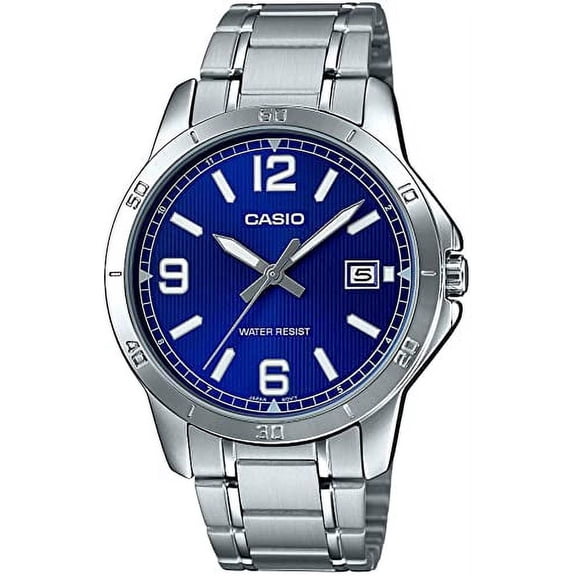 Casio Men’s Blue Dial Analog Watch with Stainless Steel Bracelet - MTP-V004D-2BUDF