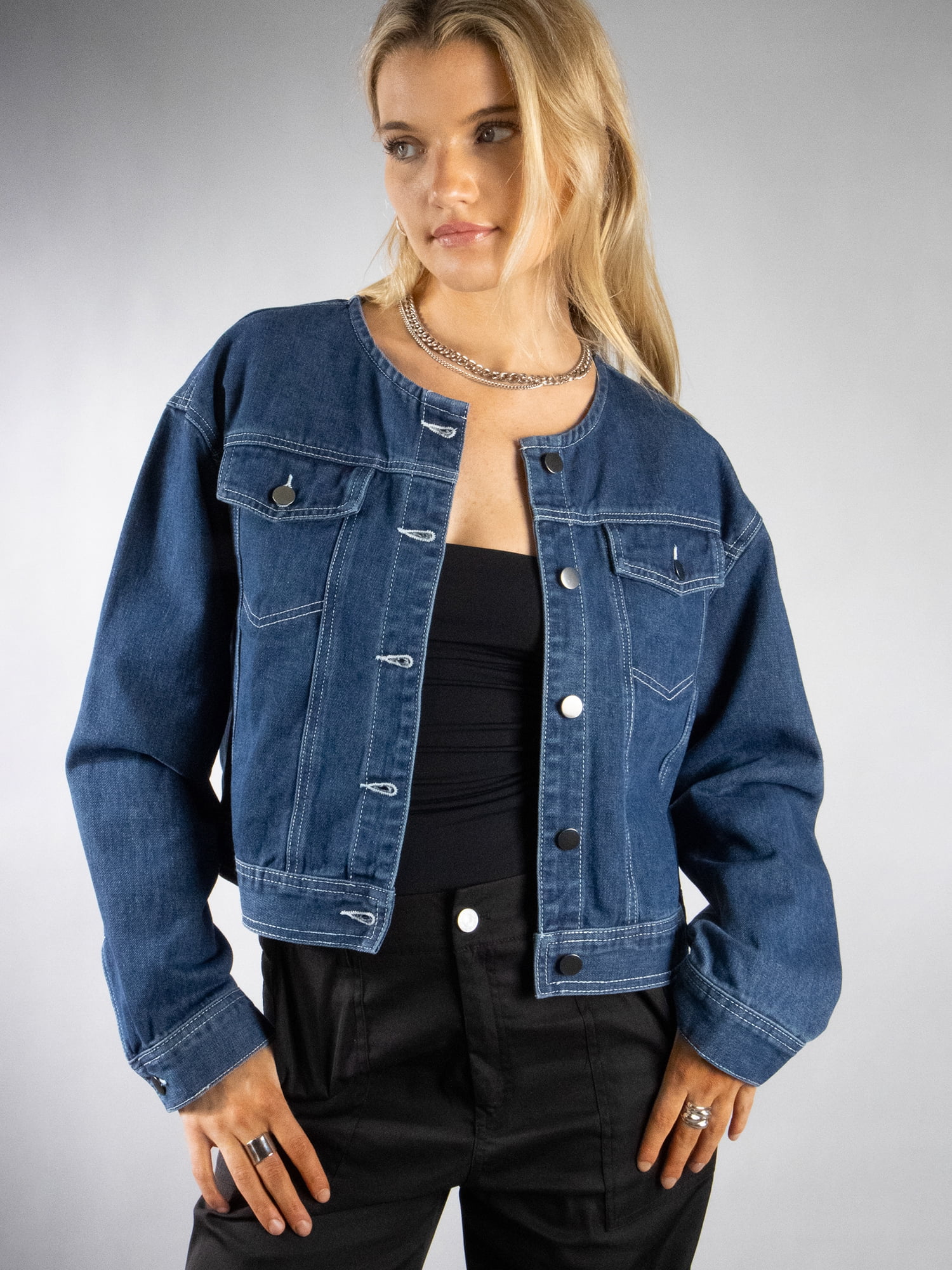 DARING DIVA Women's Elegant Stylish Duster Coat with Buckle Closure XS Blue
