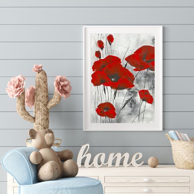 Cuadros Decorativos Pintura de diamante 5D Diamante cuadrado Flor roja Ndcxsfigh Nuevos Originales