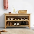 thumbnail image 3 of Vlush Shoe Rack Bench,3 Tier Wooden Storage Bench, Shoe Organizer or Entryway Bench, Good Load Bearing, Ideal for Entryway Hallway Living Room and Corridor (Natural 31.5"), 3 of 6