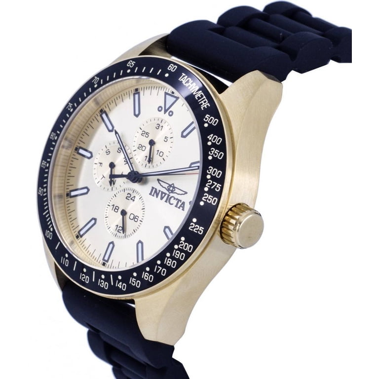 Invicta Aviator Quartz Gold Dial Men display picture 3
