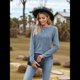 thumbnail image 4 of Blusas Elegantes e Informales de Larga para Mujer, Ropa Informal de Negocios, Suéteres Cálidos de Otoño. Azul XL, 4 of 9