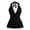 Black, variant on Lumistal Halter Top for Women Backless Printed Tank Tops V Neck Slim Fit Tie Back Sleeveless Top for Women Fashion Comfort Summer Casual Beach Tops Coffee M