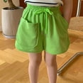thumbnail image 2 of EnJoCho Kids Baby Girls Short Leggings Toddler Girls Solid Color Shorts Drawstring Cotton Sports Shorts with Pockets Summer Outdoor Play Clothes, 2 of 5