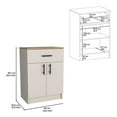 thumbnail image 6 of Pemberly Row Cabinet with 1-Drawer 2 Interior Shelves 2 Doors in Beige, 6 of 8