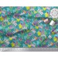 thumbnail image 3 of Soimoi Green Moss Georgette Fabric Text,Lips & Heart Print Fabric by Yard 42 Inch Wide, 3 of 3