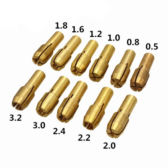 11-Piece Brass Chuck Set Clearance! Electric 0.53.2Mm Collet Set Bit 11Pcs/Set Drill Small Drill Chuck Tools & Home Improvement