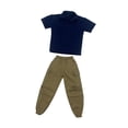 thumbnail image 4 of TISHITA 2 Pieces 1/6 Scale Short Sleeve T Shirt and Pants for 12" Male Action Figure Navy, 4 of 8