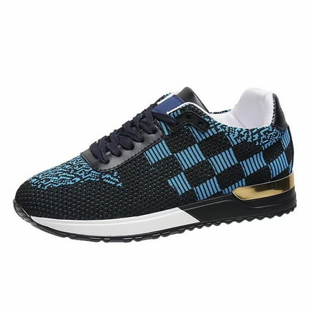 

Bnwani Sandals Shoes for Women Autumn New Style Fashion Casual Plaid Color Matching Women s Sports Wind Mesh Single Shoes Blue 4.5