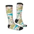 thumbnail image 3 of Picia Women Crew Soft Moisture-wicking Socks Wild Sea Life Pattern Design Cotton Socks, One Size fit All, 3 of 9