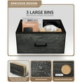 thumbnail image 5 of Sorbus Nightstand Dresser with 3 Faux Wood Drawers – Bedside Table Chest with Storage – Steel Frame, Wood Top & Easy Pull Fabric Bins – Bedroom, Living Room, Dorm Furniture, Gray Wood, 5 of 8