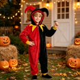 thumbnail image 2 of YunPes Unisex Clown Onesies Boys Girls Soft Plush Zipper Hooded Jumpsuit Funny Horns Ears Halloween Holiday Party Wear Fall Winter Warm Loungewear, 2 of 5