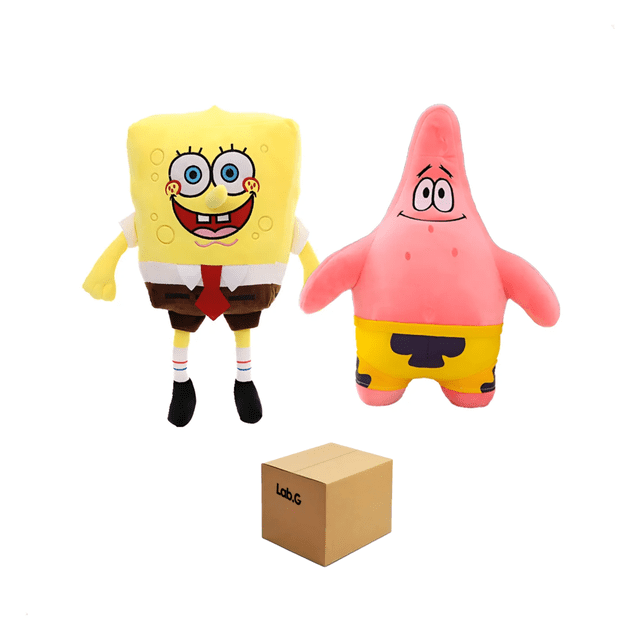 Peluche Bob Esponja y Patricio Estrella 35 cm 2 unidades Lab.G Multicolor