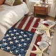 thumbnail image 5 of Coastal American Flag Area Rug Washable 3x5 Entryway Rug Non-Slip Indoor Low Pile Starfish Shell Vintage Floor Carpet Small Rugs for Bedroom Office Living Room Kitchen Entrance Nursery, 5 of 9