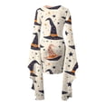 thumbnail image 5 of Long Sleeve Dress for Women Casual Printed Round Neck Pullover Fashion Patchwork Halloween Party Gown, 5 of 5