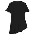 thumbnail image 5 of Timegard Summer Tops for Women Ruffle Short Sleeve Tee Beach Vacation Casual Loose Irregularly Tops, 5 of 7