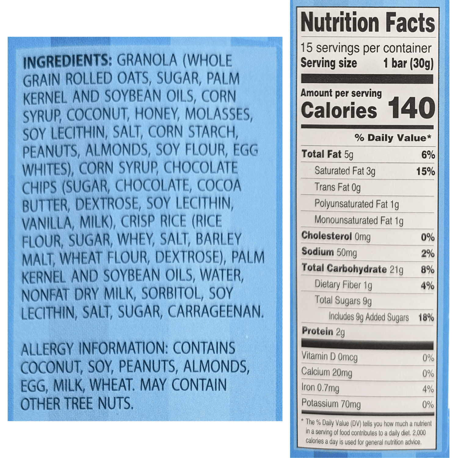 Sunbelt Bakery Chocolate Chip Chewy Granola Bars Value Pack, 4 Boxes, 60 Bars