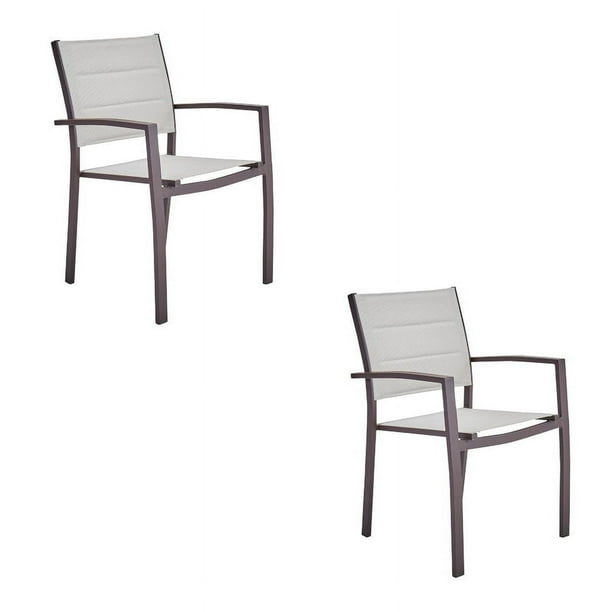 Set de 2 Sillas con Descanzabrazos para Comedor Exterior NATERIAL ORION BETA II