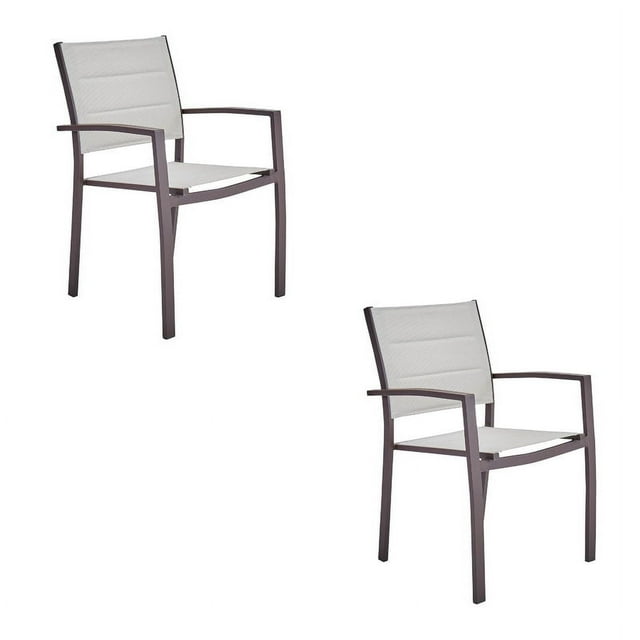 Set de 2 Sillas con Descanzabrazos para Comedor Exterior NATERIAL ORION BETA II