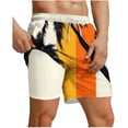 thumbnail image 2 of Simua Men's Hawaiian Palm Print Swim Trunks | Quick Dry Built-In Liner Drawstring Waist Side Pockets Beach Shorts for Summer Water Sports Casual Wear, 2 of 4