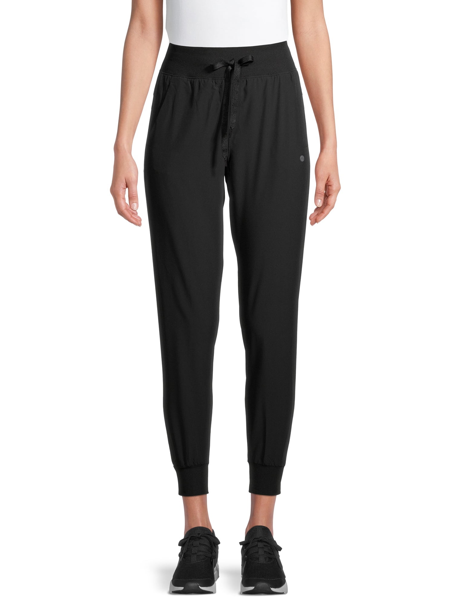 Apana Women's Athleisure Stretch Woven Joggers Pant with Ribbed Cuffs - Walmart.com