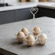 thumbnail image 5 of Easter Egg Holder Metal Egg Tray Stand – Round Dining Table Egg Storage Rack Basket, Decorative Kitchen Countertop Display, Black/Gold/White, 19cm, 5 of 6