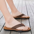 thumbnail image 5 of Xfvqtps Mens Flip Flops with Thick Non-Slip Rubber Sole Solid Color Woven Strap Summer Comfortable Outdoor Beach Sandals for Casual Wear, 5 of 9
