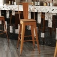 thumbnail image 4 of Flash Furniture Kai Commercial Grade 30" High Orange Metal Indoor-Outdoor Bar Height Stool with Removable Back and Teak All-Weather Poly Resin Seat, 4 of 13