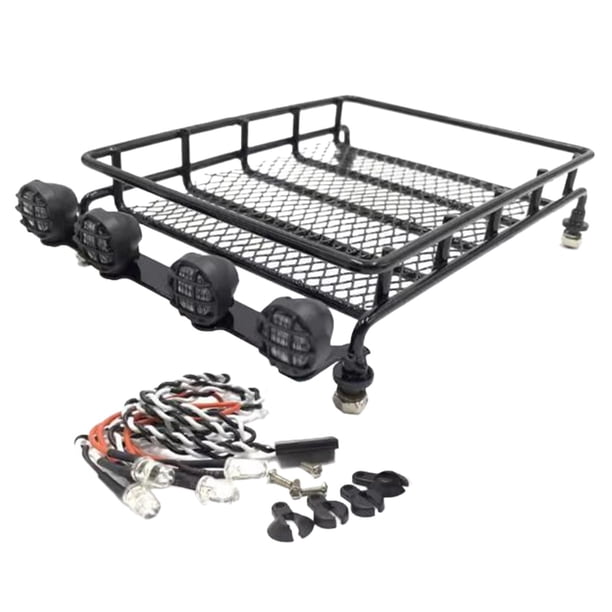 Portaequipajes para coche modelo RC 1:10, bandeja portaequipajes artesanal, actualizaciones para SCX10 cc01, accesorios, piezas de repuesto pantalla redonda