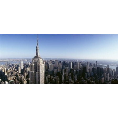 Aerial view of a cityscape Empire State Building Manhattan New York City New York State USA Canvas Art - Panoramic Images (15 x (Best View Of Empire State Building)